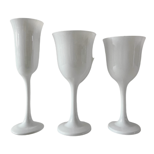 Set de 3 Copas Génova Blanco Brilloso