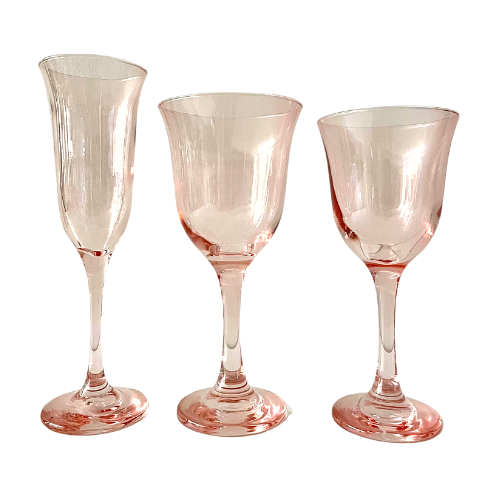 Set de 3 Copas Génova Rosa Palo