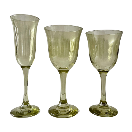 Set de 3 Copas Génova Verde Olivo