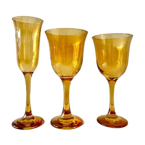 Set de 3 Copas Génova Ámbar