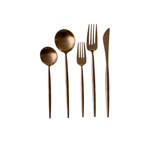 Set de 5 Cubiertos Treviso Oro Rosa Mate